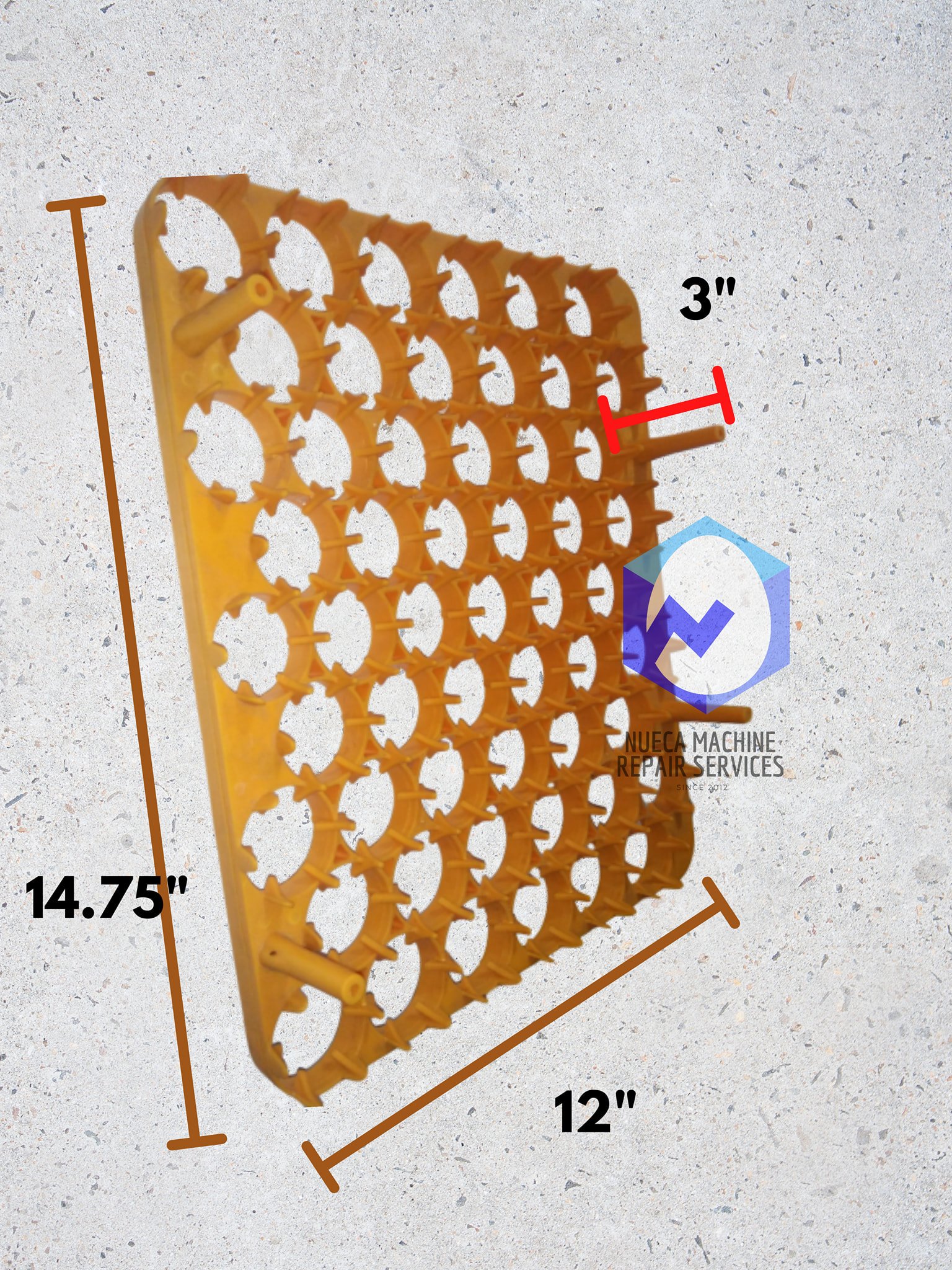 Stackable egg tray for automatic egg incubators by JN Egg Incubator Manufacturing, 14.75 x 12 x 3 cm, for organized poultry egg incubation.