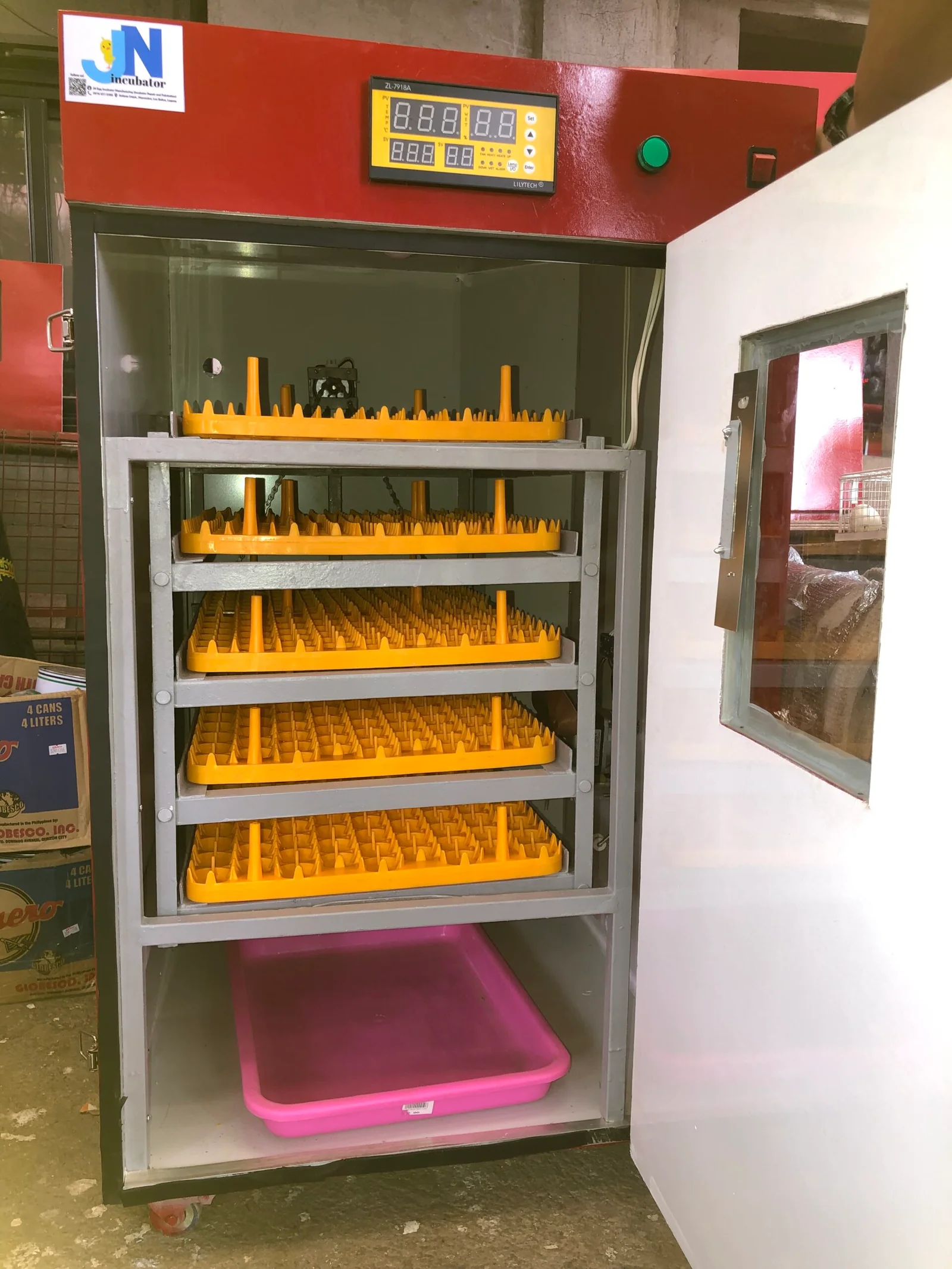 336 capacity automatic egg incubator by JN Egg Incubator Manufacturing, designed for efficient and reliable poultry egg hatching.